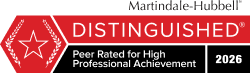 Distinguised Peer Review Rated by Martindale-Hubbell