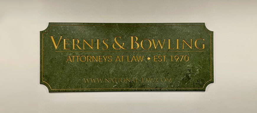 Vernis and Bowling Office Sign