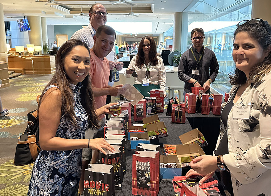 Vernis & Bowling Attorneys and Management staff assembled Movie Night gift bags